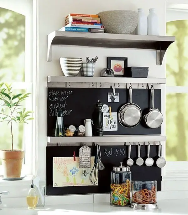 great way to get extra space and organization in a small tiny kitchen if you