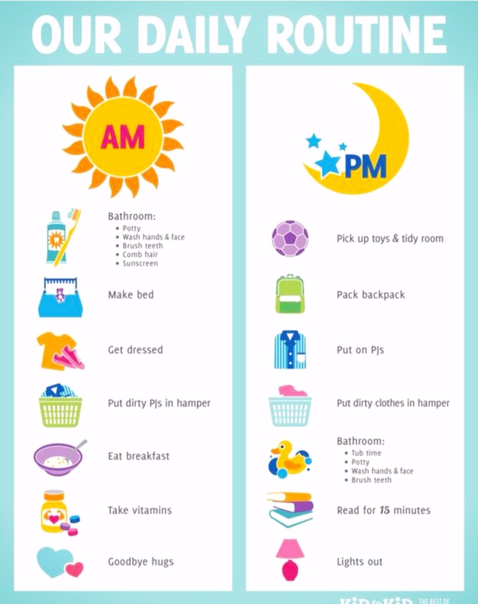 daily schedule for young children - great for pre-schoolers and kindergarten age children - helps learn to read by identifying the picture with the activity