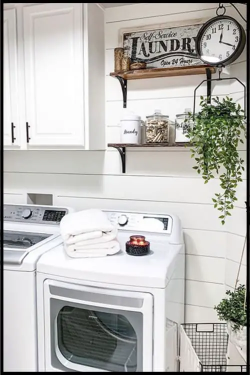 shelves small laundry room ideas with top loading washer