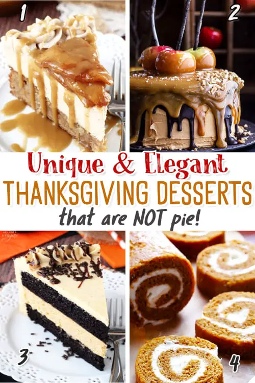 Thanksgiving Desserts for a Crowd that are NOT Pie!  These showstopper Thanksgiving desserts are all unique and  creative dessert ideas for Thanksgiving dinner or potluck.  Try these easy elegant make ahead desserts - they are my favorite easy 5 star desserts for a crowd that are insanely good and travel well.  These are the best Thanksgiving desserts to bring to a party that make a BIG impression!  See all these Thanksgiving dessert recipes with pictures and video.