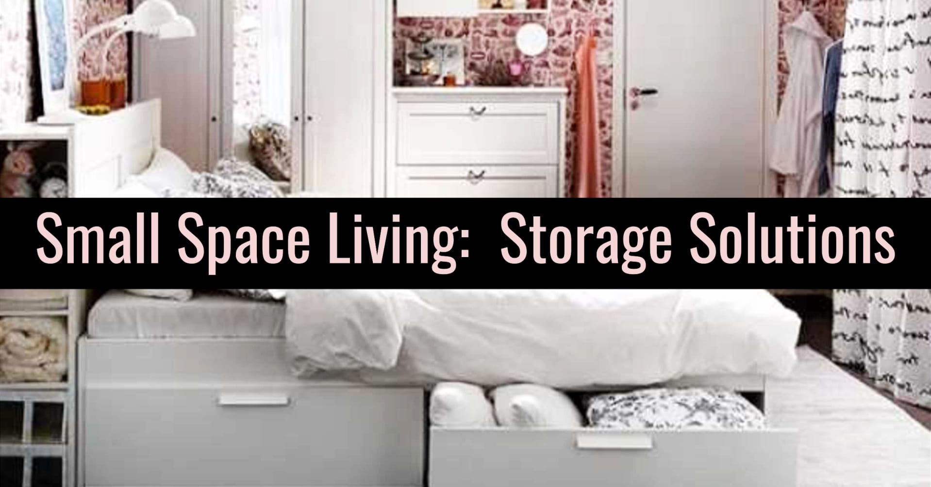 Small Space Living Storage Solutions!  Storage and organization hacks for getting organized at home on a budget - Get organized at home with these creative storage solutions for small spaces in your bedroom, tiny apartment, little flat, small kitchen, living room, bathroom and more for making the most of small spaces for serious clutter control.  Go from cluttered mess to organized success when uncluttering your home!