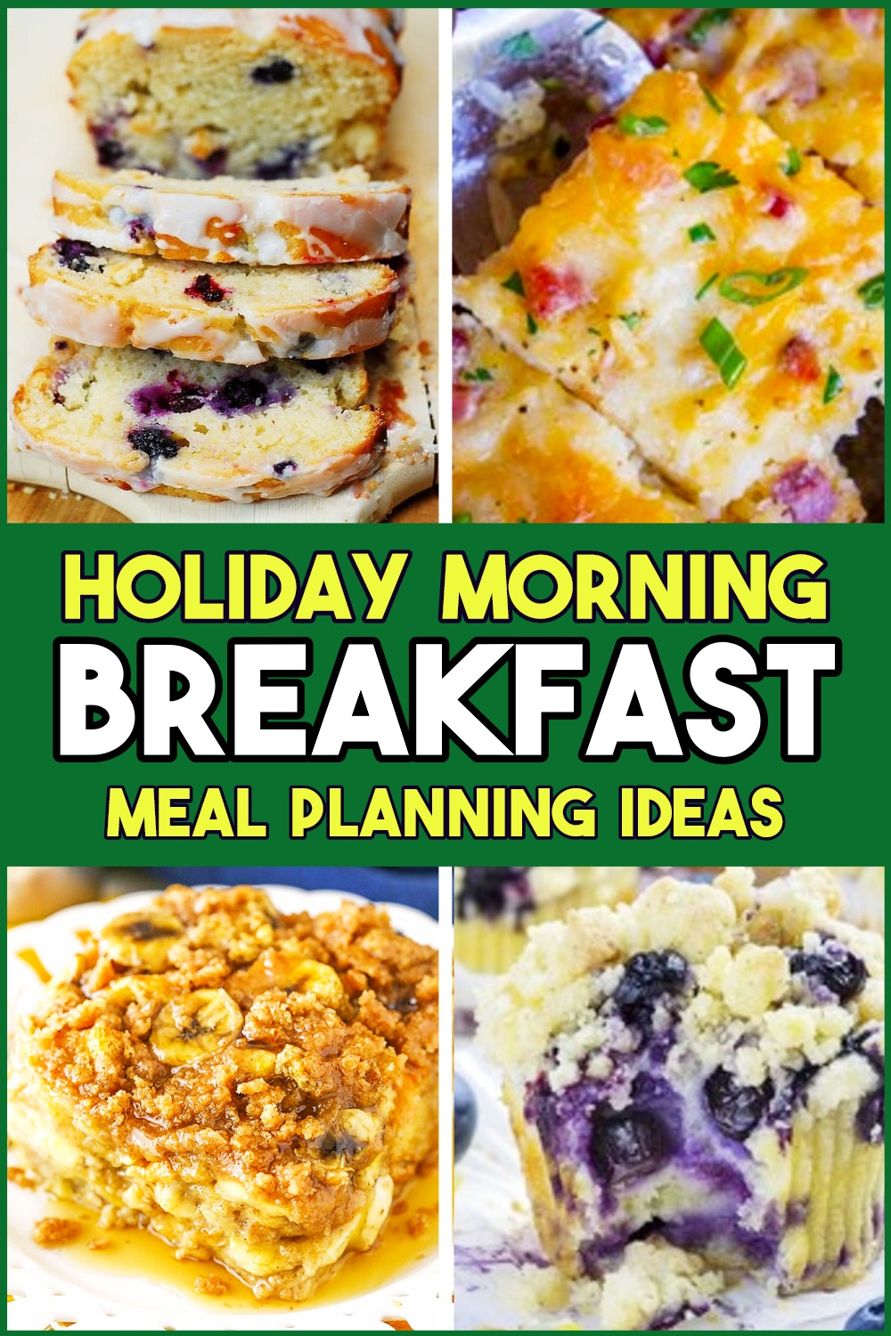 Holiday breakfast ideas - meal planning Holiday morning breakfast recipes - Holiday brunch party food, breakfast ideas for a crowd, breakfast casserole to make ahead, breakfast party food for a crowd and Christmas brunch ideas for a crowd or large group.  Sweet Christmas morning breakfast recipes that taste like desserts for food ideas for holidays and overnight guests