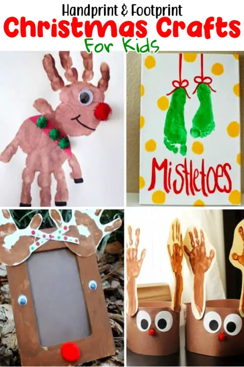 Christmas Crafts For Kids-Handprint & Footprint Christmas Crafts For Kids to Make at Home or School - Christmas Crafts For Kids - 10 Best Christmas Crafts For Kids and Kid Made Gifts for Christmas.  Super Simple Christmas Crafts For Preschoolers and Easy Christmas Art For Kids To Make At Home Or School - cute fingerpaint Christmas art projects and more creative Christmas crafts for kids of all ages