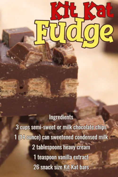 Easy Fudge Recipes - super simple chocolate fudge recipes with few ingredients.  Insanely good sweet treats for a crowd or Holiday party.   Kit Kat candy bar fudge recipe and more