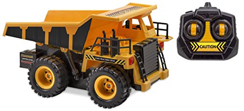 Kid Galaxy Remote Control Dump Truck. 6 Function RC Construction Toy Vehicle, 27 MHz