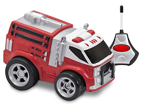 Kid Galaxy Squeezable Remote Control Fire Truck. RC Toy for Preschool Kids Ages 2 and Up, Red