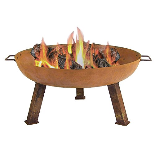 Sunnydaze Rustic Cast Iron Wood Burning Fire Pit Bowl, 30 Inch Diameter