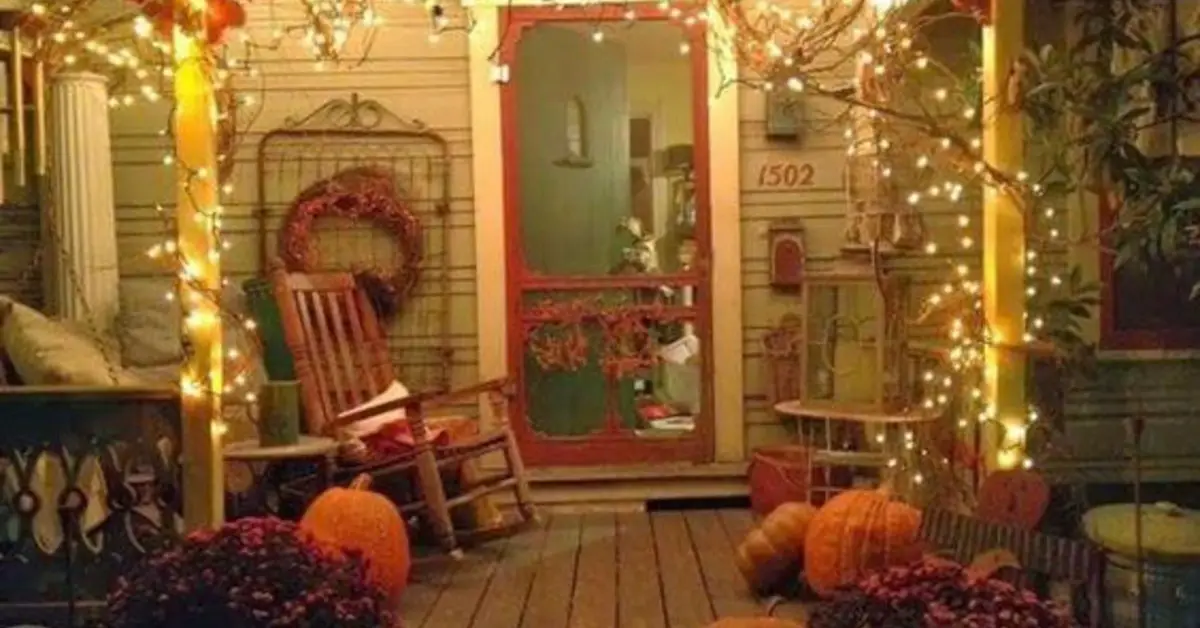 Fall Front Porch Decorating Ideas on a Budget with PICTURES