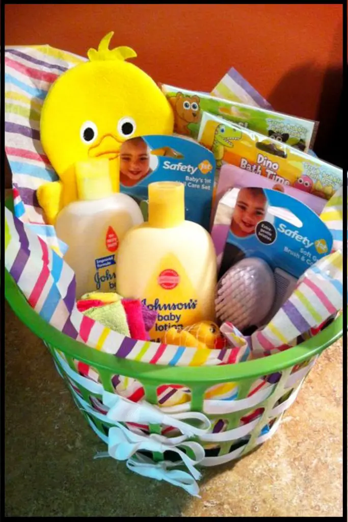 27 Unique Baby Shower Gifts And Baskets To Make On A DIY Budget   Babys Shower Gift Bakset Ideas 1 683x1024 