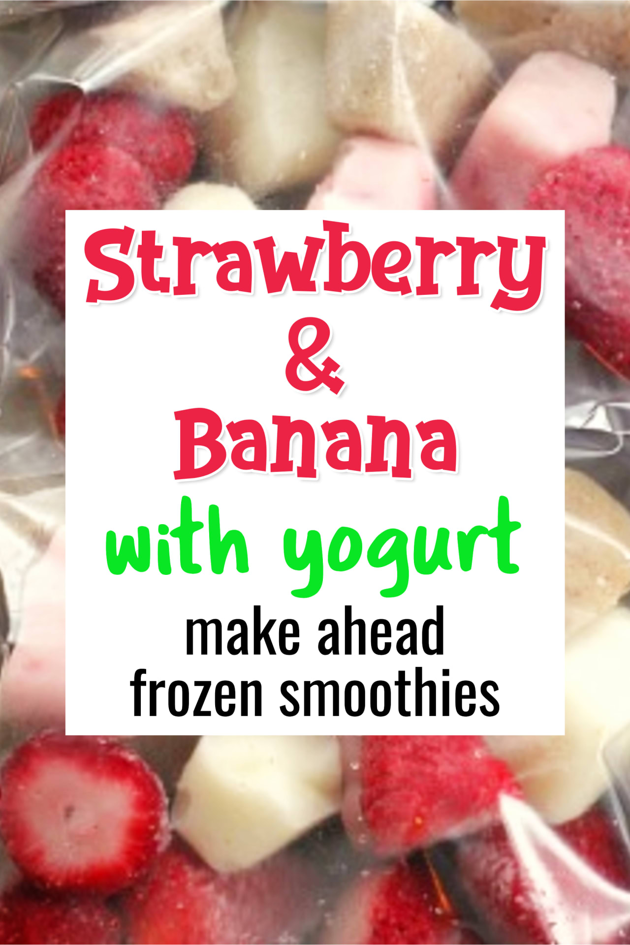 Frozen Fruit Smoothie Recipes - Easy Frozen Strawberry Banana Smoothie With Yogurt - These insanely good make ahead smoothie bags are so easy - just pop your fruit into a baggy or Ziploc and put it in the freezer to use in your blender whenever you want to make a fast and EASY breakfast fruit smoothie - this smoothie has strawberry, banana and yogurt and is pretty good for weight loss and very energizing! 