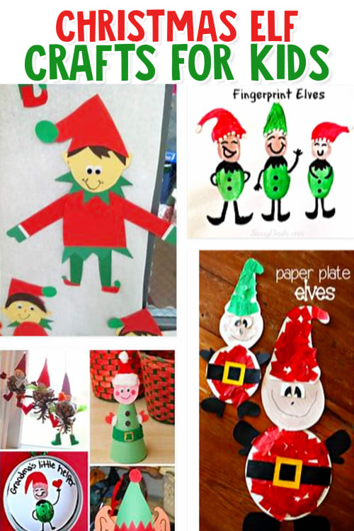Christmas crafts for kids elf construction paper handprint-footprint christmas crafts for kids to make