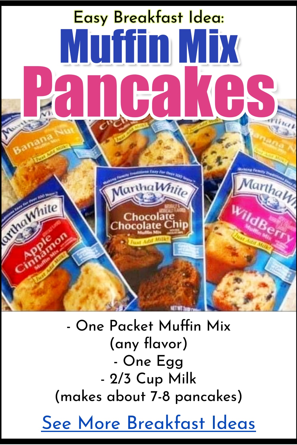 Easy breakfast ideas for a crowd of large group - these muffin mix pancakes are super easy to make and even picky eaters LOVE them