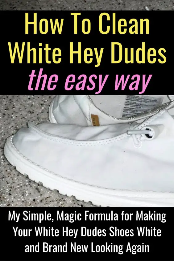 How To Clean WHITE Hey Dudes Shoes (also works for Vans, Converse, Keds and other canvas cloth shoes). The simple way to wash your white Hey Dudes to remove stains and make them bright white and brand new looking again.