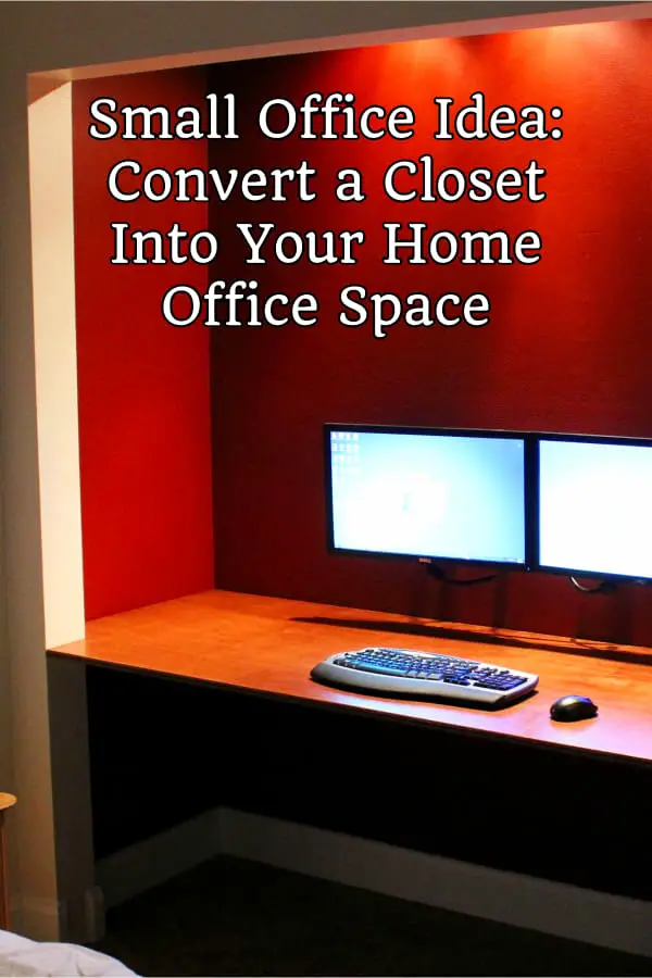 Home Office Ideas - Small Home Office Ideas - DIY Small Home Office Bedroom Combo idea - Convert a closet Into a Small Office Work Space