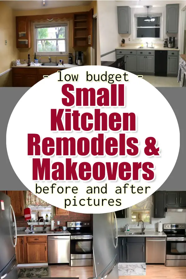 small kitchen remodel ideas - before and after budget small kitchen remodel pictures for a cheap DIY kitchen remodel in your tiny kitchen