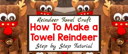Reindeer Towel Craft-How To Make A Towel Reindeer Step By Step  -how to make a towel reindeer the easy way AND pdf template for the reindeer antlers...