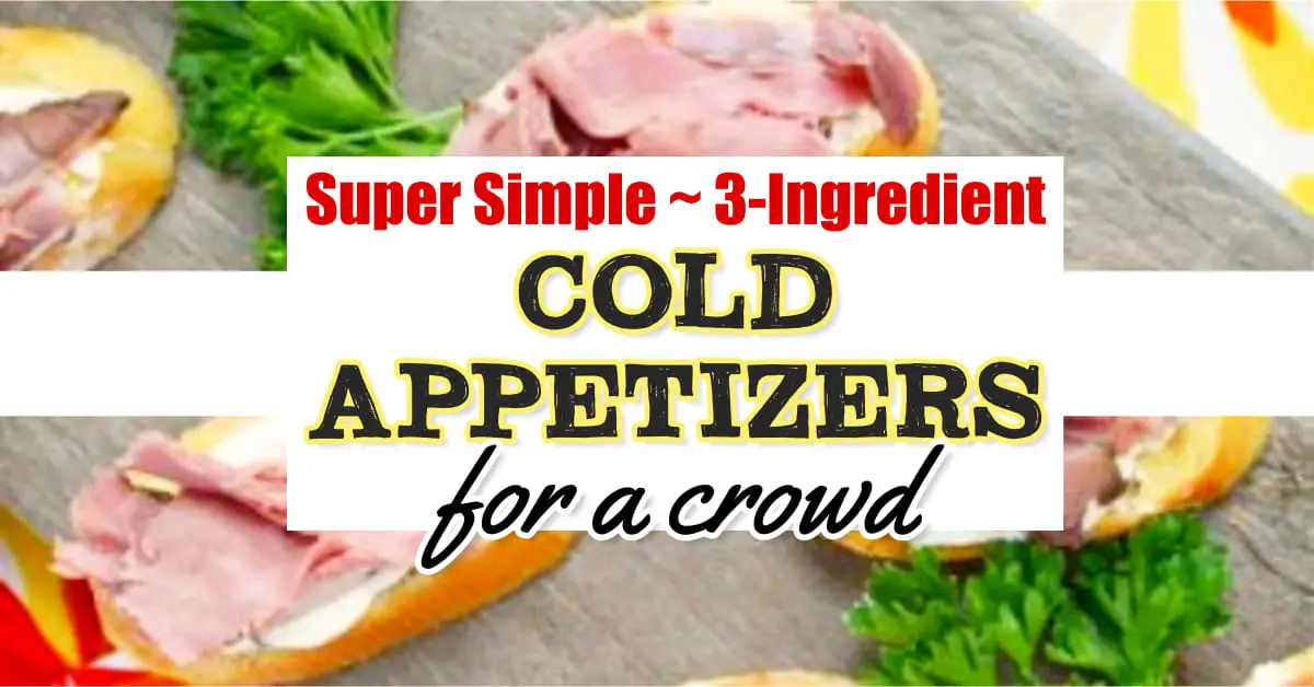 Cold Appetizers - only 3 ingredients. Inexpensive COLD appetizers for a crowd. Impress your potluck party crowd with these easy party appetizer ideas