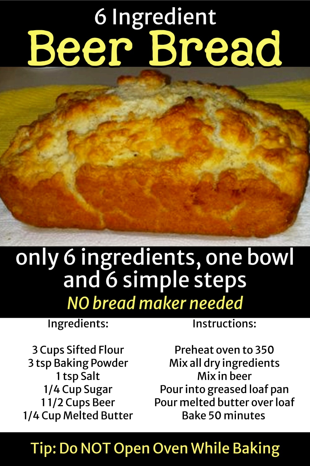 Easy beer bread recipes-NO bread maker needed. Siple 6 ingredient beer bread recipes. 6 simple steps and mixed in ONE bowl. Unique beer bread recipes variations that are so simple to make