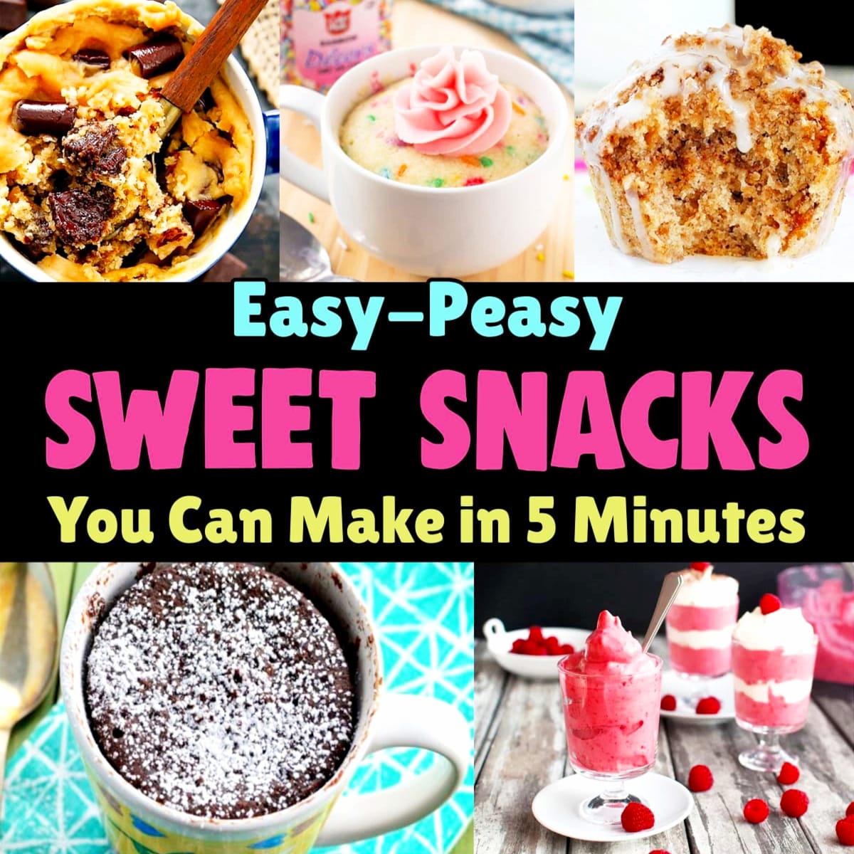 Easy Snacks To Make In 5 Minutes with Little Ingredients - from easy sweet midnight snacks, to homemade snacks for school, here is a BIG list of easy to make snacks and sweet treats with few ingredients