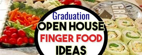 Graduation Party Finger Food Ideas for Open House Grad Party  - simple, easy and cheap grad party food ideas for an indoor or outdoor open house graduation party...