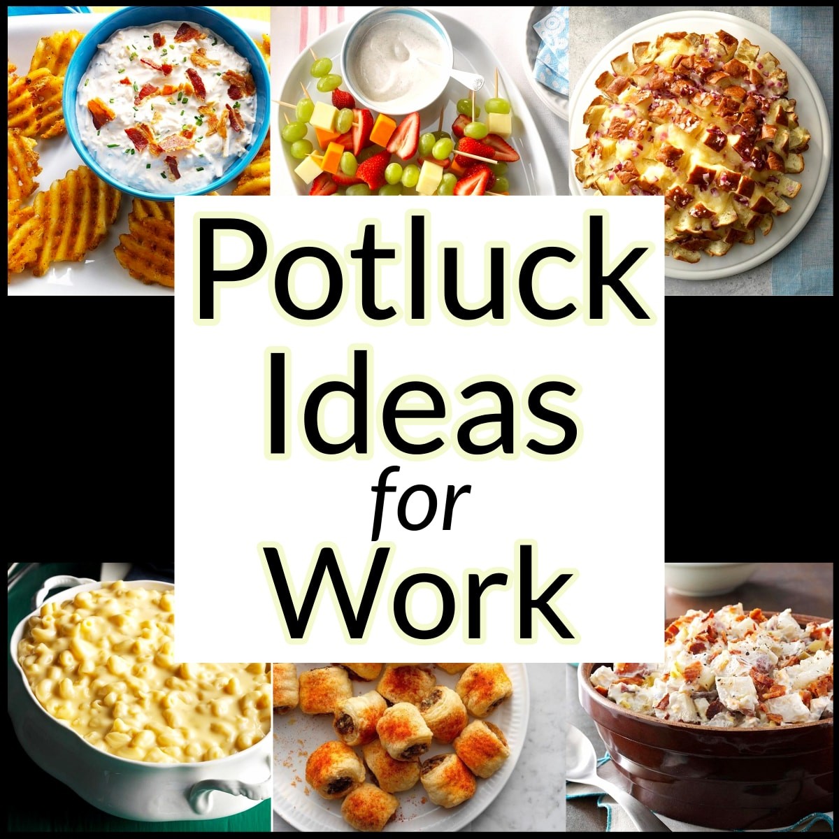 Potluck Ideas For Work - the easiest dish to buy or make for an office potluck at work. Fun, quick and CHEAP potluck ideas that will impress your co-workers plus they travel well!
