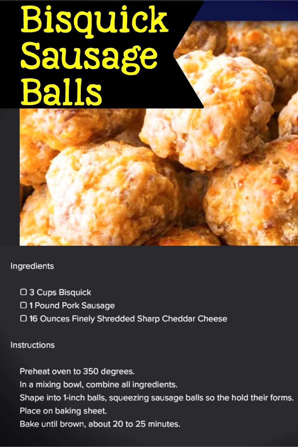 Sausage Ball Recipe-Easy Appetizers To Bring To a Party