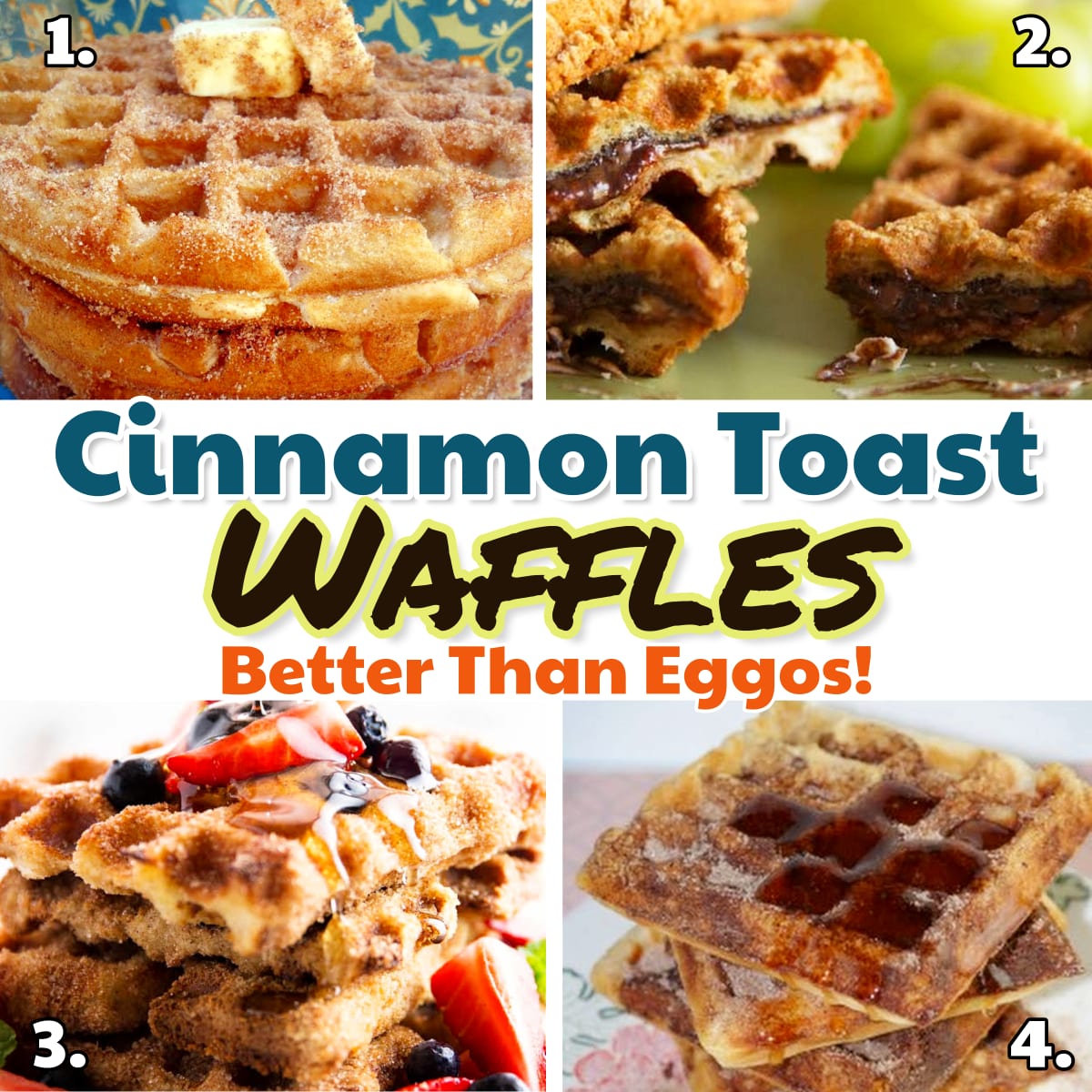 Cinnamon Toast Waffles Recipe and Recipe Variations to Make Cinnamon Toast Crunch Waffles at home the EASY way.  Simple breakfast idea for picky eaters and taste BETTER than EGGO waffles!