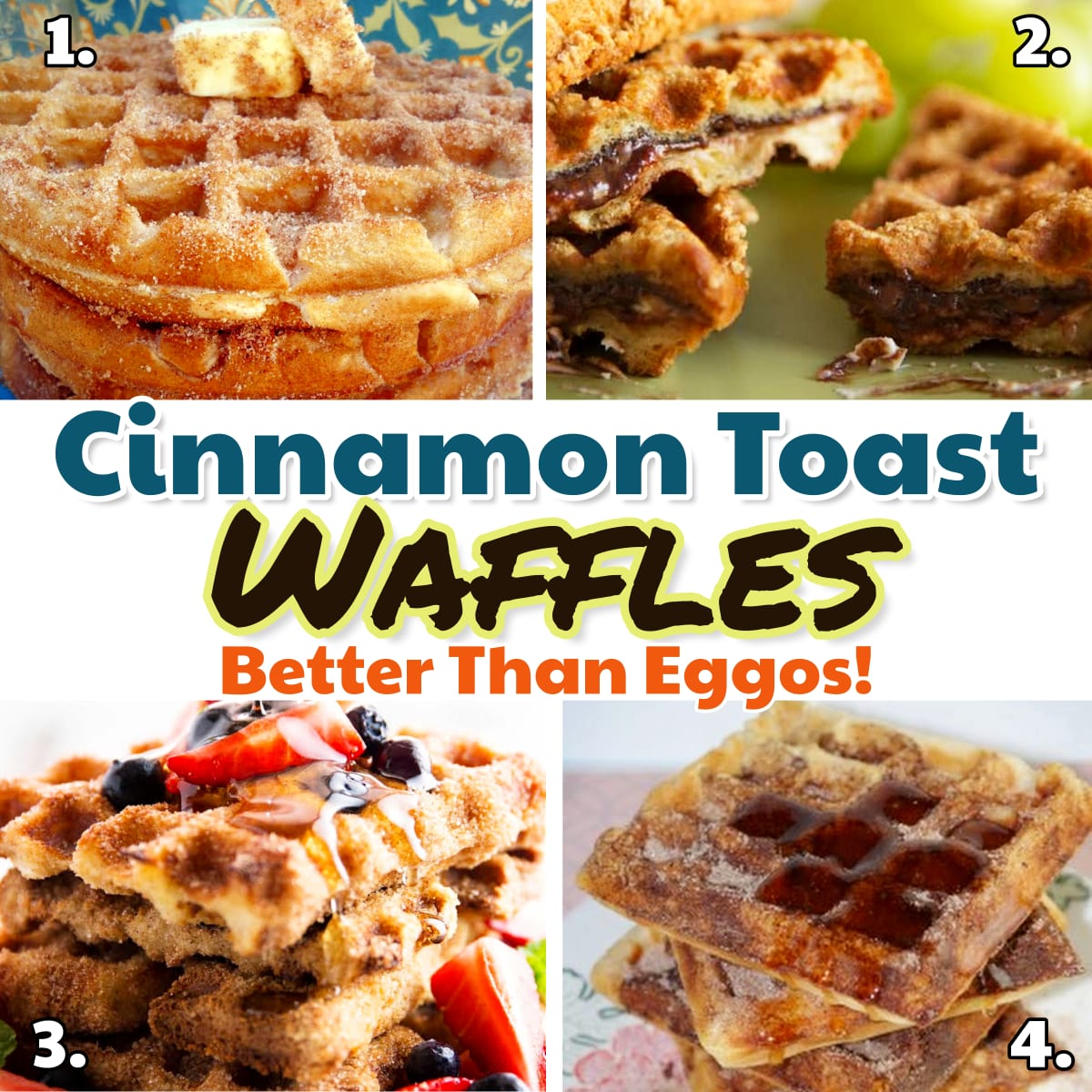 Cinnamon Toast Waffles Recipe and Recipe Variations to Make Cinnamon Toast Crunch Waffles at home the EASY way. Simple breakfast idea for picky eaters and taste BETTER than EGGO waffles!