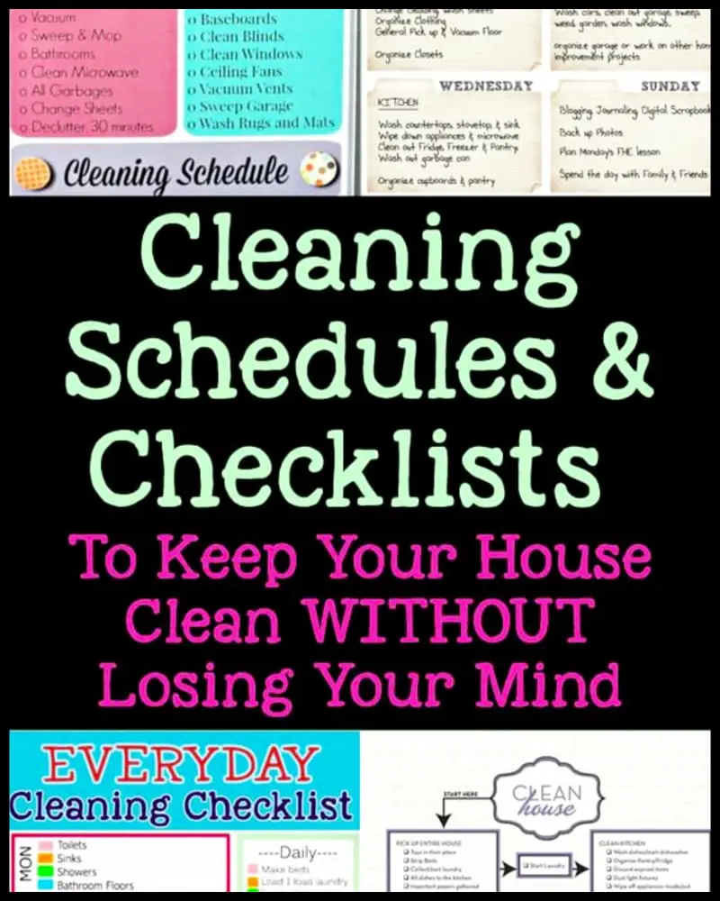 Free cleaning checklists - house cleaning schedule daily, weekly, monthly pdf of house hold chores