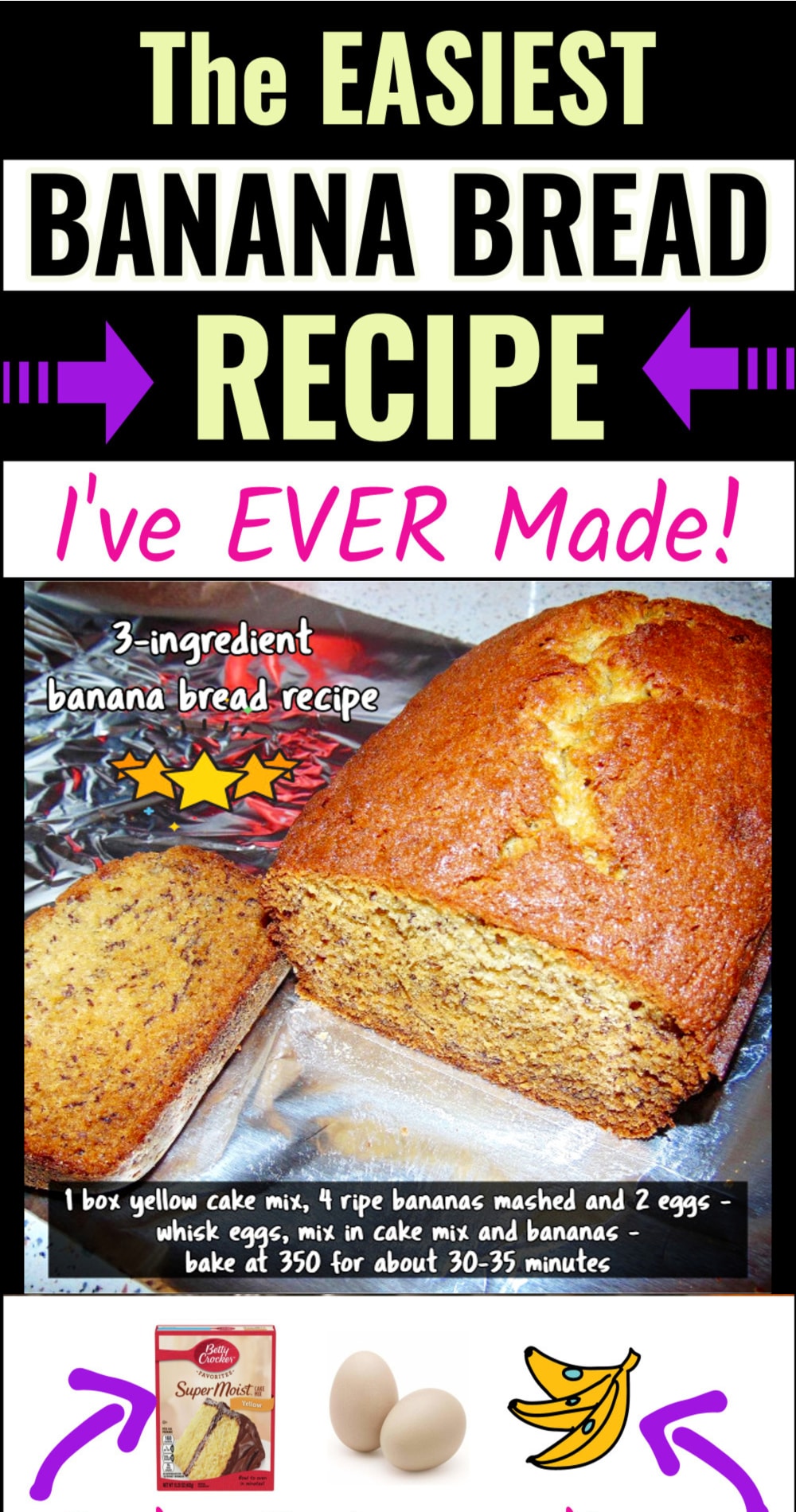 banana bread recipe - 3 ingredients