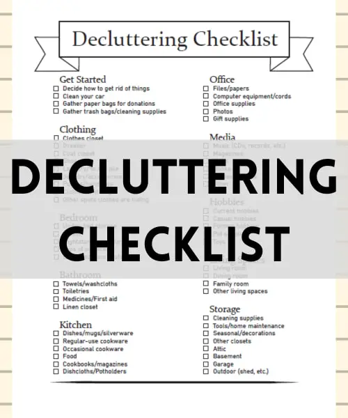 Declutter Your Home Checklist - Free printable decluttering checklist pdf