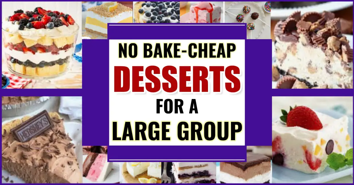 Cheap Desserts for a Large Group, Crowd of 100, Potluck, Family Reunion, Funeral Recpetion buffet food table, no bake fast desserts and more inexpensive sweet snacks for a large group or party crowd