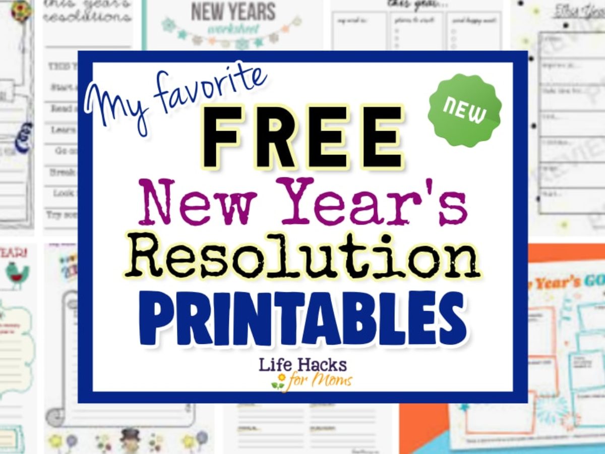 Free New Year's Resolution Printables 2023-2023 for Adults AND Kids