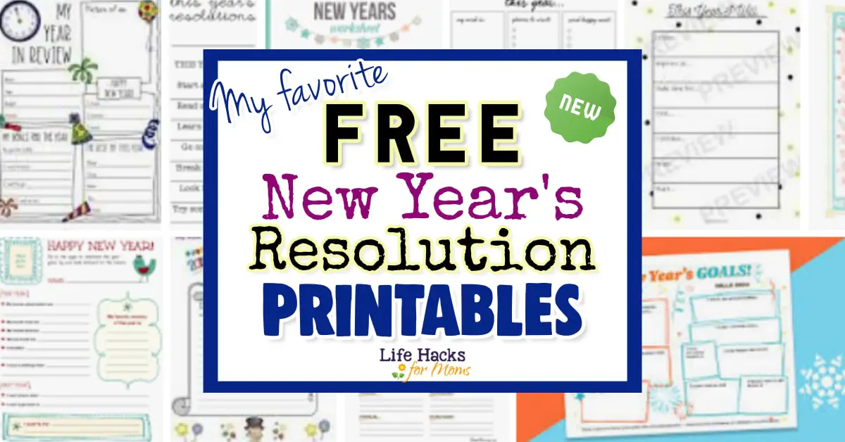 New Year's Resolution Wordsheet PDF and free New Year's Resolution Printables 2022 - 2023