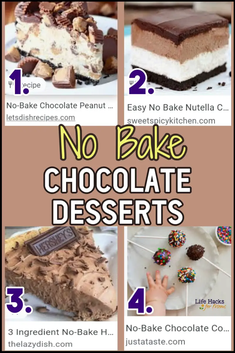 Potluck Desserts - Family reunion dessert ideas for a crowd, funeral reception, family reunion and more - No Bake Chocolate Desserts For Mother's Day You Don't Have To Cook