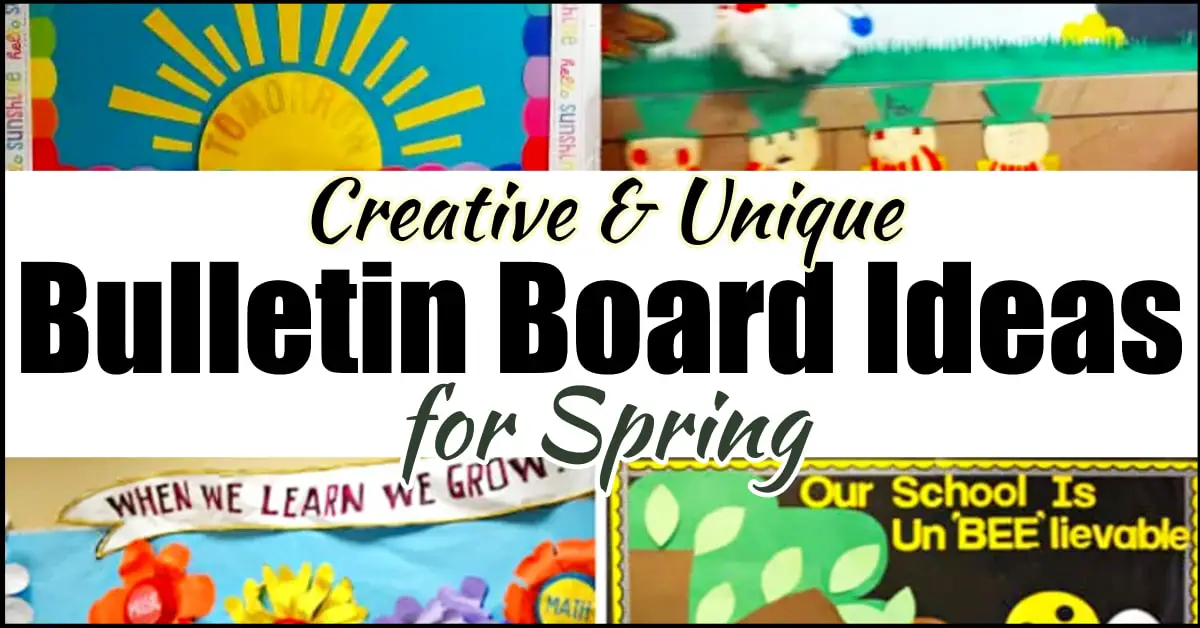 Unique Bulletin Board Ideas For Spring in the Classroom library or church - suitable for kindergarten, elementary, preschool, 5th grade etc - creative bulletin board borders and handmade bulletin board printables too