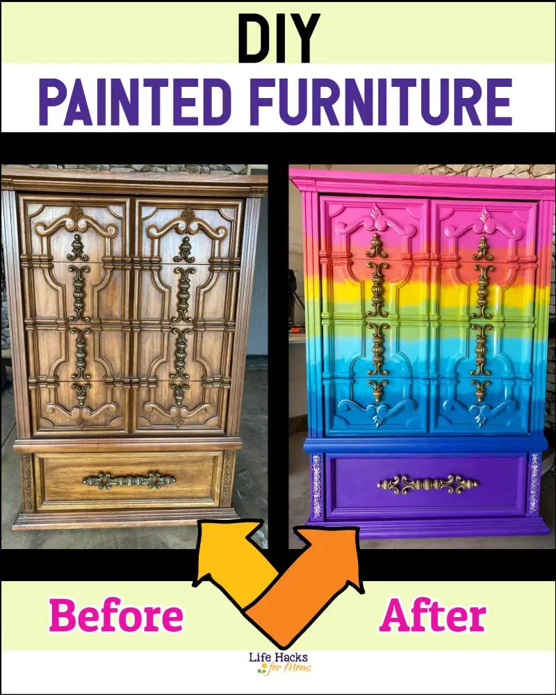 DIY Painted Furniture Ideas - How To Make Your Room Aesthetic Without Buying Anything From - DIY Upcycled Furniture Ideas Before and After Pictures