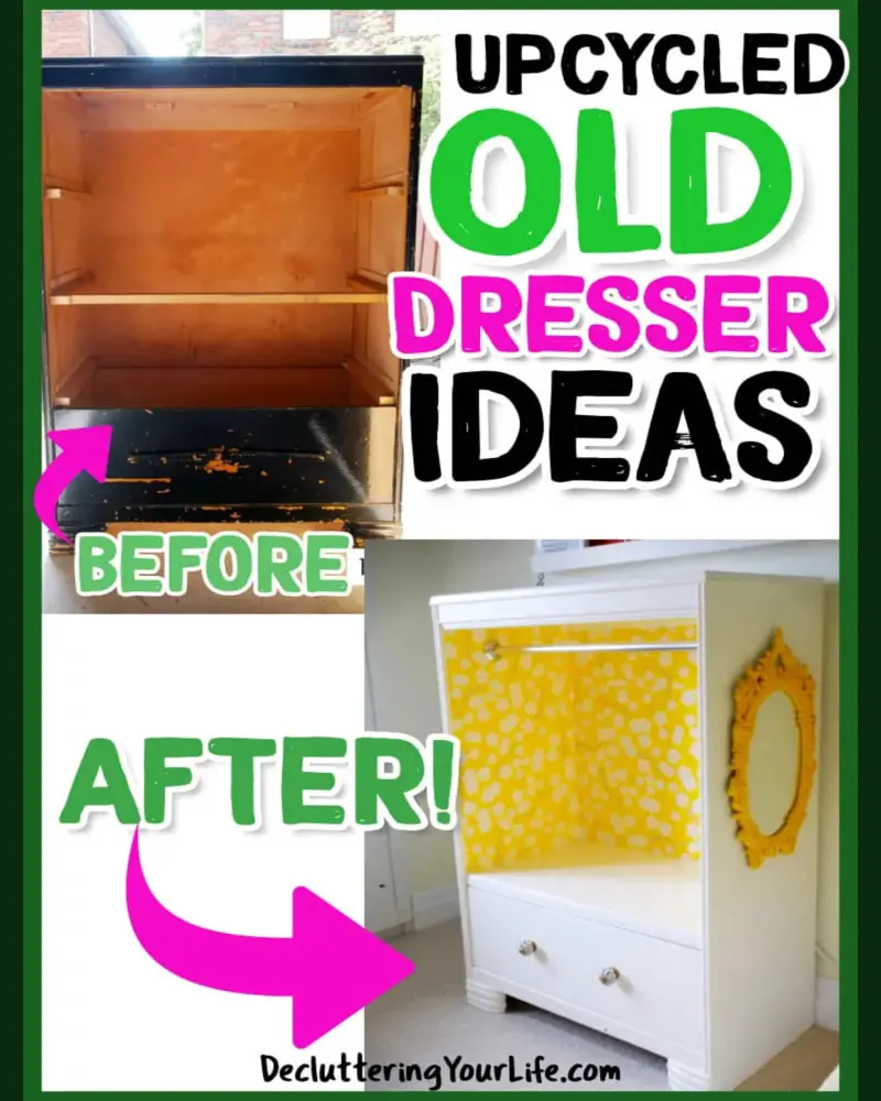 Ideas For Old Dressers Without Drawers (dresser without drawer ideas) From - DIY Upcycled Furniture Ideas Before and After Pictures