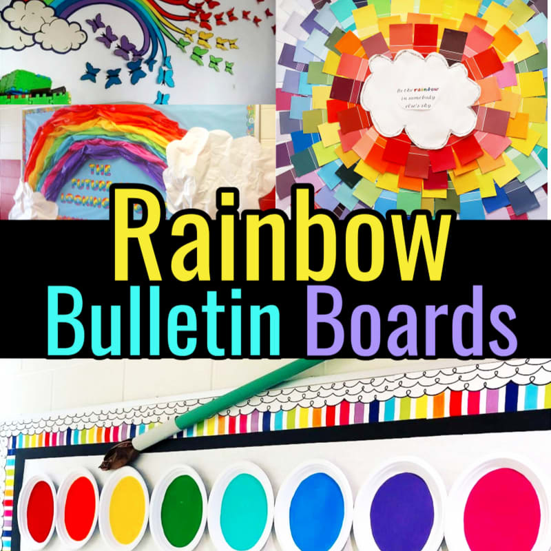Unique Spring rainbow bulletin board ideas and handmade decorations for the classroom