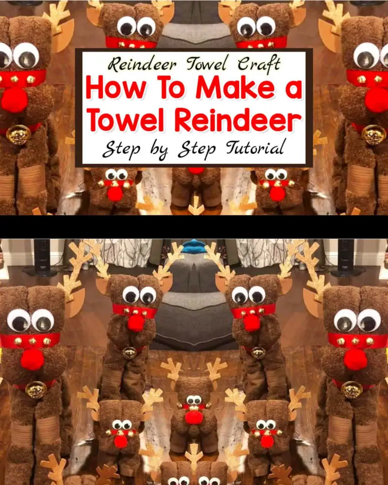 Towel Reindeer - how to make a reindeer from folded towels for Christmas - from Grinch Christmas Decorations DIY Ideas
