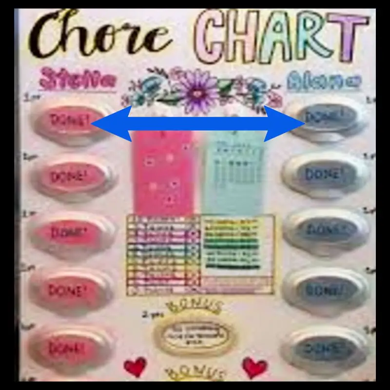 homemade chore chart for kids using baby wipe lids, glue gun, command stick hooks and chore lists