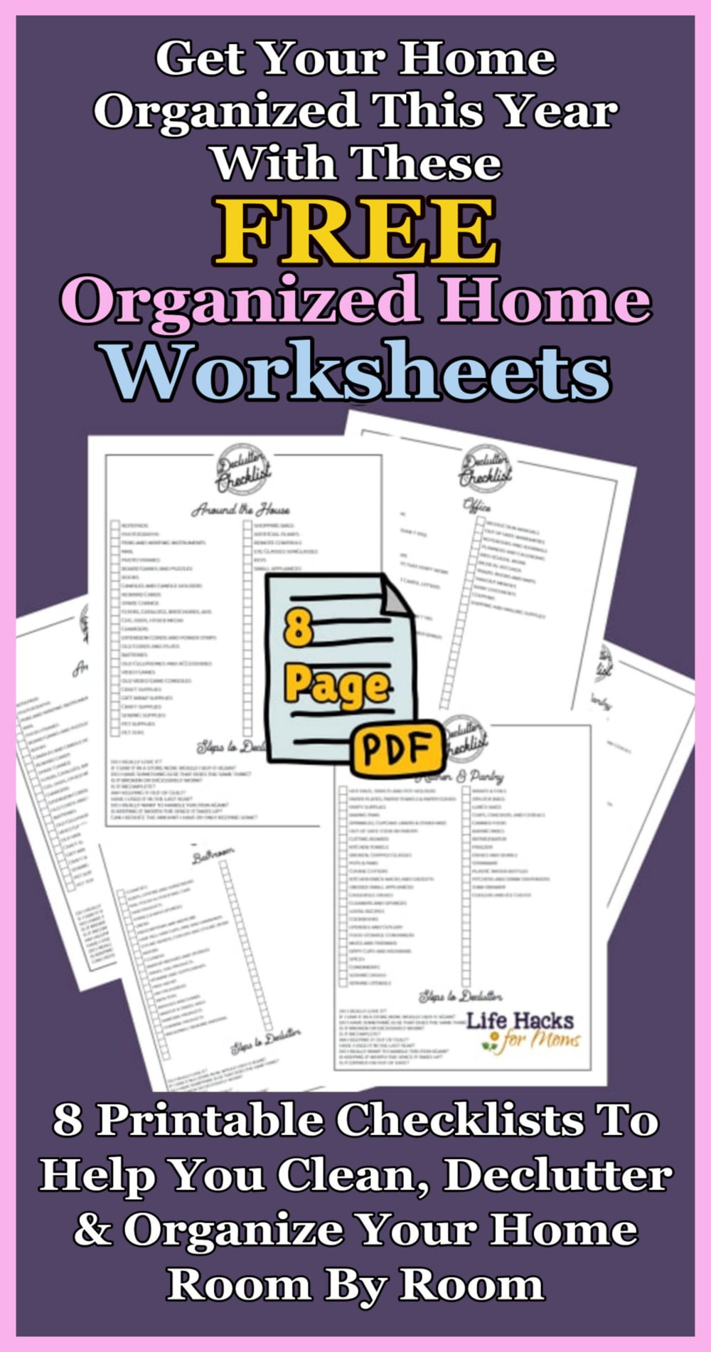 organized home worksheets to print