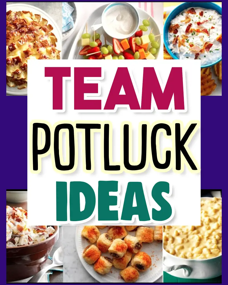 Team Potluck Ideas for sports theme potlucks - easy football softball, baseball, volleyball team potluck tournament meals for large groups, cheap party food platters, appetizers, finger foods, buffet food and individual snacks