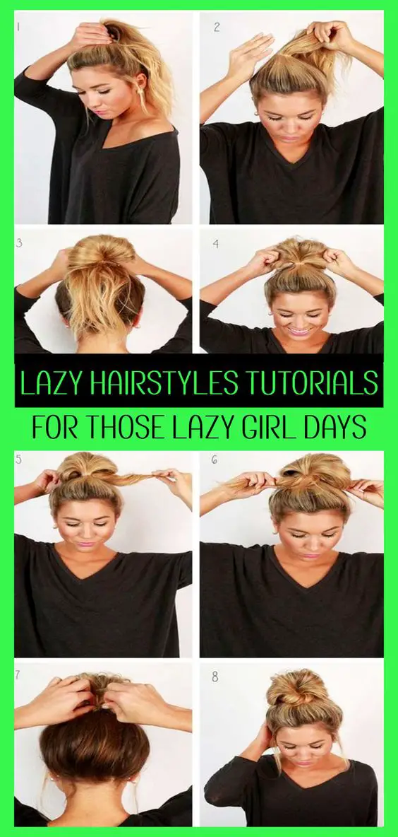 5 minute lazy easy hairstyles for school or work - cute heatless hairstyle ideas step by step for beginners