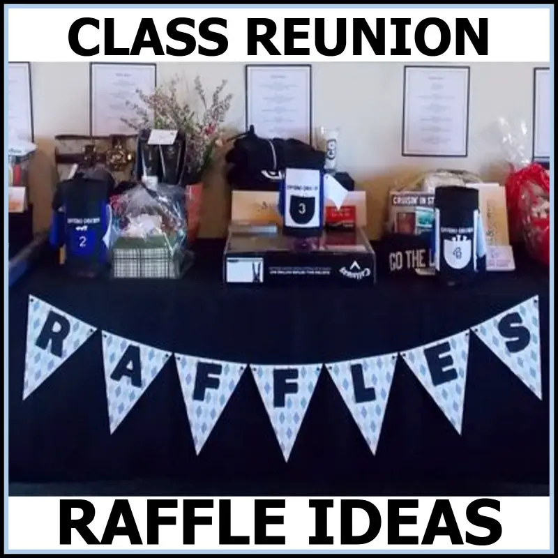 tricky tray ideas and raffle gift basket ideas for class reunion, raffle baskets for adults, tricky tray auction baskets and more