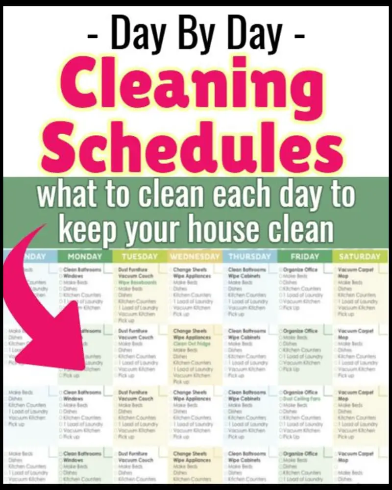 cleaning schedules-daily, weekly, monthly cleaning checklists templates and printables