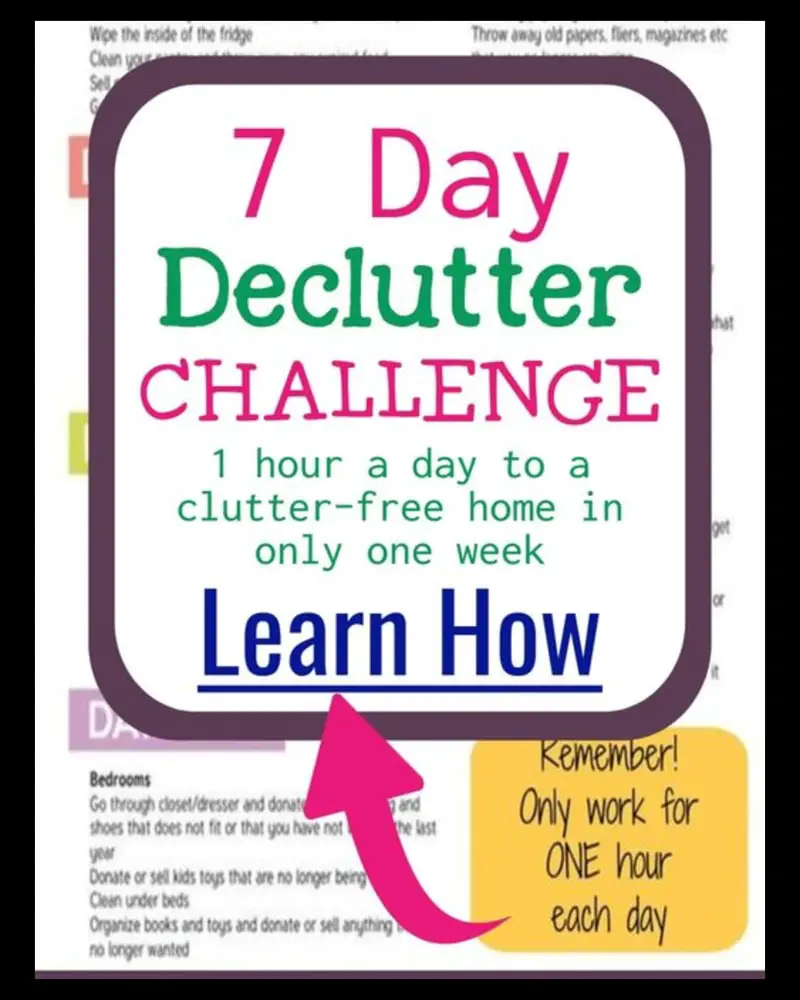 Declutter Challenge List to Take Your House Back and Declutter Your Home - pdf printable checklist and calendar