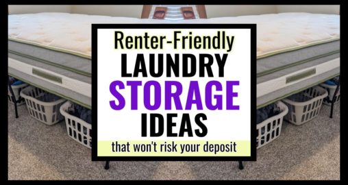 Laundry Storage Hacks For Renters-27 Rental-Friendly Ideas That WORK  -super simple small rental house or apartment laundry storage ideas you can DIY on a budget...