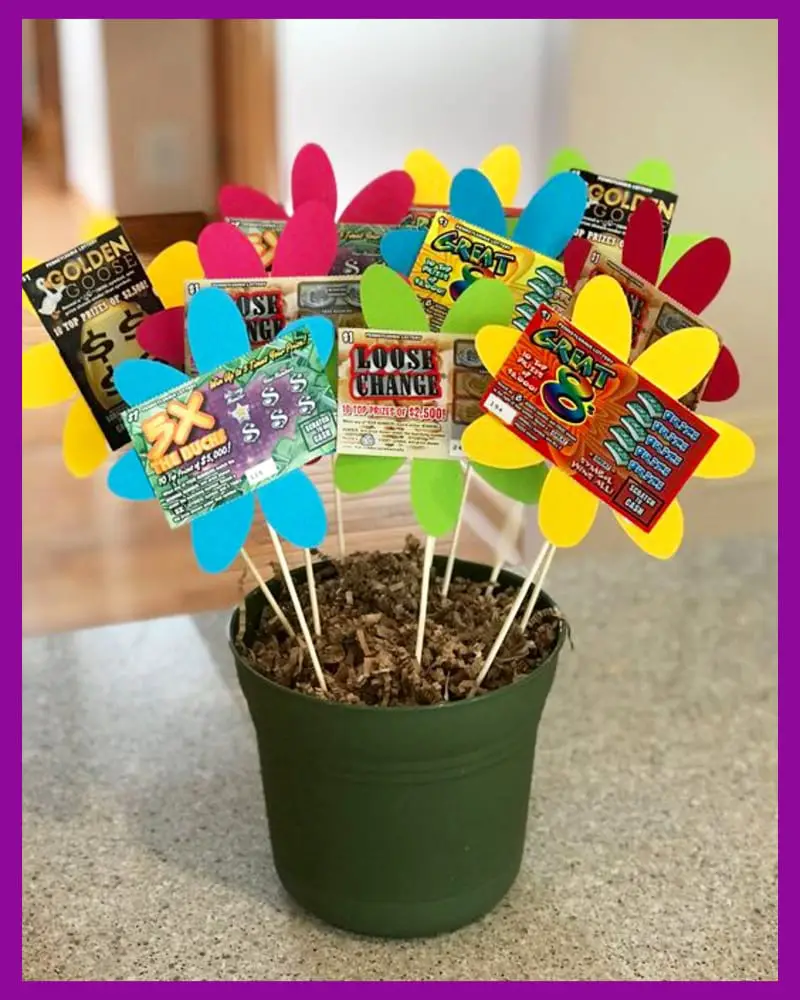 lottery ticket gift ideas - teacher appreciation thanks for helping me grow - scratch off lottery ticket gift basket idea