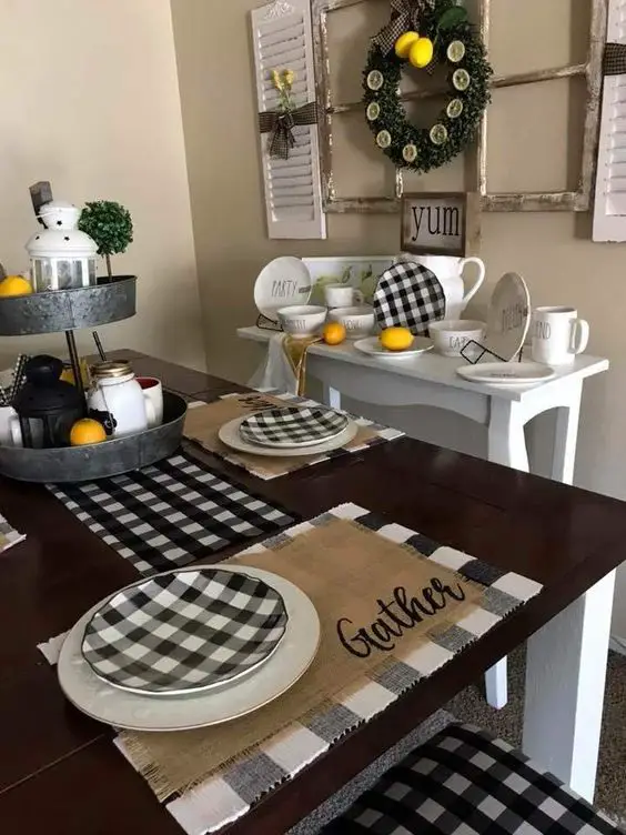 black and white plaid kitchen decor ideas｜TikTok Search